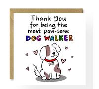 Dog Walker Thank You Card, Paw-some Dog Walker, From Dog, Thanks for being Awesome
