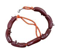 Dog Walking Accessory for Everyday Pet Parents, Sausage Shape Leash with Molded Segments, Rope Connector, Silver Clasp Pet Leash Novelty Walker Sausage Shaped Walking Accessory Segmented Dog Outing