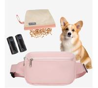Dog Walking Bag - Waterproof Dog Walking Bumbag, Treat Pouch Equipped with Adjustable Shoulder Strap, Have Independent Detachable Pet Snack Pouch, Large Capacity for Outdoor Puppy Training