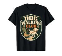 Dog Walking Club Pet Owner Design Value Graphic T-Shirt, Men, Black, L