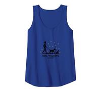 Dog Walking Expert: Silhouette Design with Paw Tank Top, Women, Royal Blue, XXL