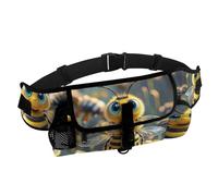 Dog Walking Fanny Pack with Water Bottle Holder - Bee Dog Treat Pouches for Pet Training Bag Hands-Free Outdoor Pet Walking Bag for Hiking Kibbles, Adjustable Strap