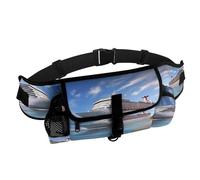 Dog Walking Fanny Pack with Water Bottle Holder - Seaside Cruise Ship Dog Treat Pouches for Pet Training Bag Hands-Free Outdoor Pet Walking Bag for Hiking Kibbles, Adjustable Strap