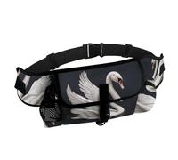 Dog Walking Fanny Pack with Water Bottle Holder - White Swan Dog Treat Pouches for Pet Training Bag Hands-Free Outdoor Pet Walking Bag for Hiking Kibbles, Adjustable Strap