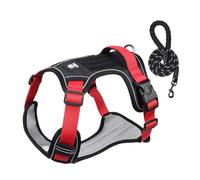 Dog Walking Harness Comfortable Reflective Dog Harness Adjustable Dog Harness Dog Chest Harness Dog Pulling Harness with Rope for Walking Jogging Hiking