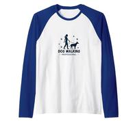 Dog Walking Professional: Pet Care Service Logo Raglan Baseball Tee, Men, Royal Blue/White, M