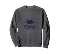 Dog Walking Queen: Royal Pet Lover Sweatshirt, Adult Unisex, Dark Heather Grey, S