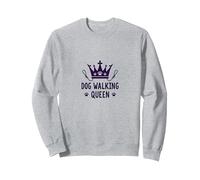 Dog Walking Queen: Royal Pet Lover Sweatshirt, Adult Unisex, Heather Grey, S
