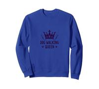 Dog Walking Queen: Royal Pet Lover Sweatshirt, Adult Unisex, Royal Blue, S