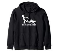 Dog Walking Zombie, Living Dead humor Zip Hoodie