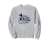 Dog Walks & Talks: Canine Companionship Sweatshirt, Adult Unisex, Heather Grey, S