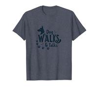 Dog Walks & Talks: Canine Companionship T-Shirt, Men, Heather Blue, 6XL