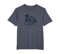 Dog Walks & Talks: Canine Companionship T-Shirt, Men's Big and Tall, Heather Blue, 2X Tall