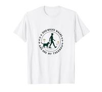 Dog Walks Walks are My Therrau Pet Lover T-Shirt, Men, White, 6XL