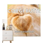 Dog Wall Calendar, 2026 12 Month Funny Animal Butt Planner for Cute Daily Scheduling, Humorous Artwork Conversation Piece with Large Blocks for Notes, Decorative Hanging for Bedroom