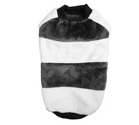 Dog Warm Coats Polyester Cotton Fleece Padded Grey White Patchwork Round Neck Dog Winter Clothes for Small Dogs (M)