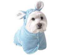 Dog Warming Bathrobe After Bath - Skin Friendly Fast Drying Dog Towel Robe | Microfibre Pet Drying Coat for Small Medium Dogs Cats | Adjustable Absorbent Bath Robe Keeps Pets Warm Comfortable