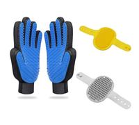 Dog Washing Gloves Brush for Pet: JOANGIHC 3PCS Dog Grooming Hair Brush - Cat Scrubber for Bathing -Puppy Shedding Massage Gloves - Hair Fur Remover for Short Long Haired Dogs/Cats (Yellow)