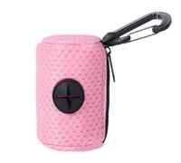 Dog Waste Bag Dispenser, Mesh Canvas Attachment Dispenser for Pet Waste Bags with Zip, Large Capacity Dog Holder, Portable Pet Supplies for Cycling, Hiking, pink, Siehe Beschreibung, See