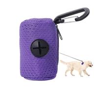 Dog waste bag holder, zip, clip, sandwich mesh, Purple, See | Lightweight fashion organiser, reusable waste storage for walks, hiking, dog park visits, training in the Fr