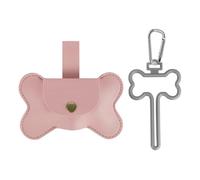 Dog Waste Bag Holders, Bone Shaped PU Dog Poop Bags Holders Pet Waste Bag Dispenser with Copper Buckle Hook for Walking Outdoor Travelling