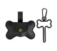 Dog Waste Bag Holders, Bone Shaped PU Dog Poop Bags Holders Pet Waste Bag Dispenser with Copper Buckle Hook for Walking Outdoor Travelling