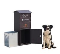 Dog Waste Bin for Outside, Heavy Customizable Pet Poo Litter Can Collection Box, Handled & Lockable Metal Trash with Removable Inner Bucket, Dog Poop Container