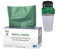 Dog Waste Station/Cat Litter Pail Bags, PetFusion Compatible, Certified Compostable, Plant-Derived, Long & Durable, Replacement Liner Bags (15 Count)