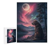 Dog Watching The Aurora Borealis Jigsaw Puzzle, 500 PCS, Indoor Activity for The Home, An Absorbing Project for Relaxed Weekends, at Home
