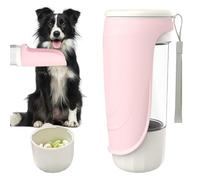 Dog Water Bottle, 300ml Foldable Pet Drinking Bottle with 100g Food Feeder Portable Water Dispenser for Dogs Cats Travel Outdoor