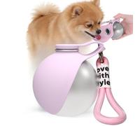 Dog Water Bottle for On the Go, 285 ml Stainless Steel Dog Drinking Bottle with Silicone Bowl, Leak-Proof Foldable Water Bottle Pets for Small Dogs Cats for Travel Camping Walking (Pink)