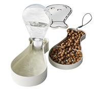Dog Water Bottle for On the Go Dog Bowl 2-in-1 Portable Water Dispenser Outdoor Small Pets with Feeding Function (White, M)