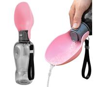 Dog Water Bottle for Walking - 27oz Portable Dog Water Dispenser with Foldable Silicone Bowl, Leakproof Pet Travel Waters Bottle for Dogs, Cats, Hiking, Camping, Outdoor(Pink)