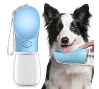 Dog Water Bottle for Walking, 350ml Dog Travel Water Bottle, Portable Pet Water Dispenser Antibacterial Food Grade Leak Proof Dogs Cat Drink Bottles, Pet Outdoor Drinking Cup Gift - Blue