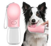 Dog Water Bottle for Walking,500ml Dog Travel Water Bottle, Portable Pet Water Dispenser Antibacterial Food Grade Leak Proof Dogs Cat Drink Bottles, Pet Outdoor Drinking Cup Gift - Pink