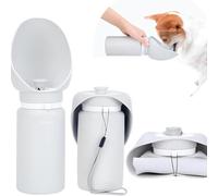 Dog Water Bottle for Walking, 550ml Foldable Portable Dog Drinking BottlePortable One Hand Dog Travel Water Dispenser with Silicone Cup & Wrist Strap for Hiking Camping Car Trips