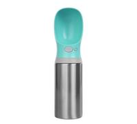 Dog Water Bottle, Puppy Water Dispenser, Spill-Proof Cup, Stainless Steel Build, Outdoor Travel Companion, Leakproof Hydration Bottle for Hiking Car Walks, 400ml, Blue Color, 1 Piece