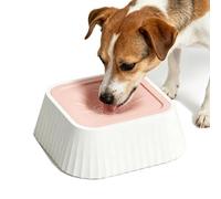 Dog Water Bowl,No Spill Water Bowl for Dogs 45oz Large Capacity,No Spill Bowl for Elevated Design Mess Proof Easy to Clean, is Suitable for All Pets(Pink)