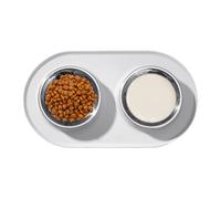 Dog Water Bowl, Puppy Feeding Dish, Non-Slip Pet Placemat, Waterproof Silicone Material, Stable & Spill-Resistant Design, Eating & Drinking Use, 16.34x9.13 Inches, Gray, 1 Piece