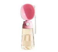 Dog Water Dispenser 380ml/550ml Leakproof BPA Free Food grade Easy to Clean For Dogs Travel Walking Hiking Park(Pink,Large)
