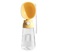 Dog Water Dispenser 380ml/550ml Leakproof BPA Free Food grade Easy to Clean For Dogs Travel Walking Hiking Park(Yellow,Small)