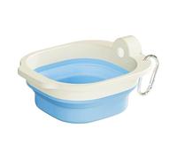 Dog Water Dispenser Foldable Travel Bowl, Blue and white