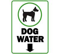 Dog Water Drinking Bowl Location Notice Pet Dogs Welfare Warning Metal Sign Tin Signs Aluminum for Outdoors Use Yard Farm Fence Home Wall Decor 8x12 inch