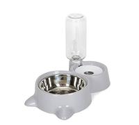 Dog Water Food Bowl Dispenser Set Stainless Steel Dish Detachable Stand Pet Feeder Waterer Water Bottle Fountains