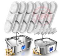 Dog Water Fountain Stainless Steel, 410oz/3.2Gal/12L Large Pet Water Fountain for Dogs, Dog Water Bowl Dispenser with Water Level Window & LED Light, Super Quiet for S-L Dogs and Multi-Pet (Filters)