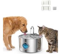 Dog Water Fountain, Stainless Steel Automatic Dispenser, Hygienic Fresh Flow Drinking Bowl for Multi-Pet Homes, Large Capacity