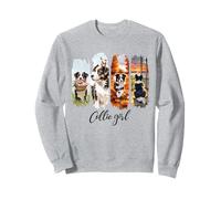 Dog Watercolour Cute Pet Dog Border Collie Sweatshirt