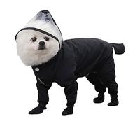 Dog Waterproof Raincoats Ponchos Hoodie with Clear Brim 4 Sizes to Choose Adjustable Pet Rain Rainwear