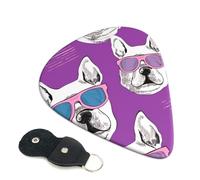 Dog Wear Purple Sunglasses Pattern Guitar Picks 6-Pack - Pick Set (0.46mm / 0.71mm / 0.96mm) Suitable For Guitar And Ukulele Playing