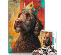 Dog Wearing A Crown Jigsaw Puzzles for Adults 1000 Piece,Staycation Kill Time with Fully Interlocking Randomly Shaped Pieces (50x75cm)